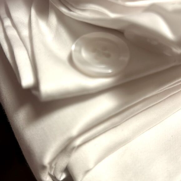 Land’s End Supima Cotton 400 Count duvet cover White Gray Fog stripe King size - Picture 7 of 7